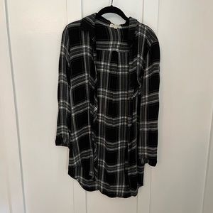 Cloth & Stone Black and White Plaid Flannel